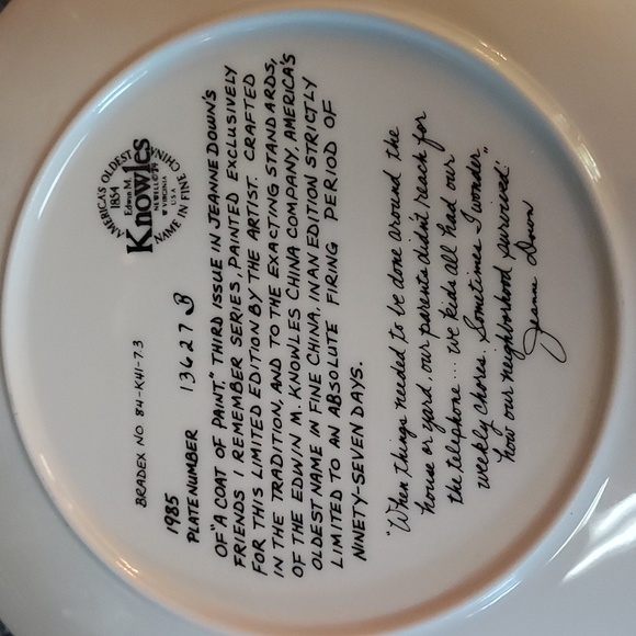 Knowles 1985 "A Coat of Paint" Plate - Picture 3 of 13